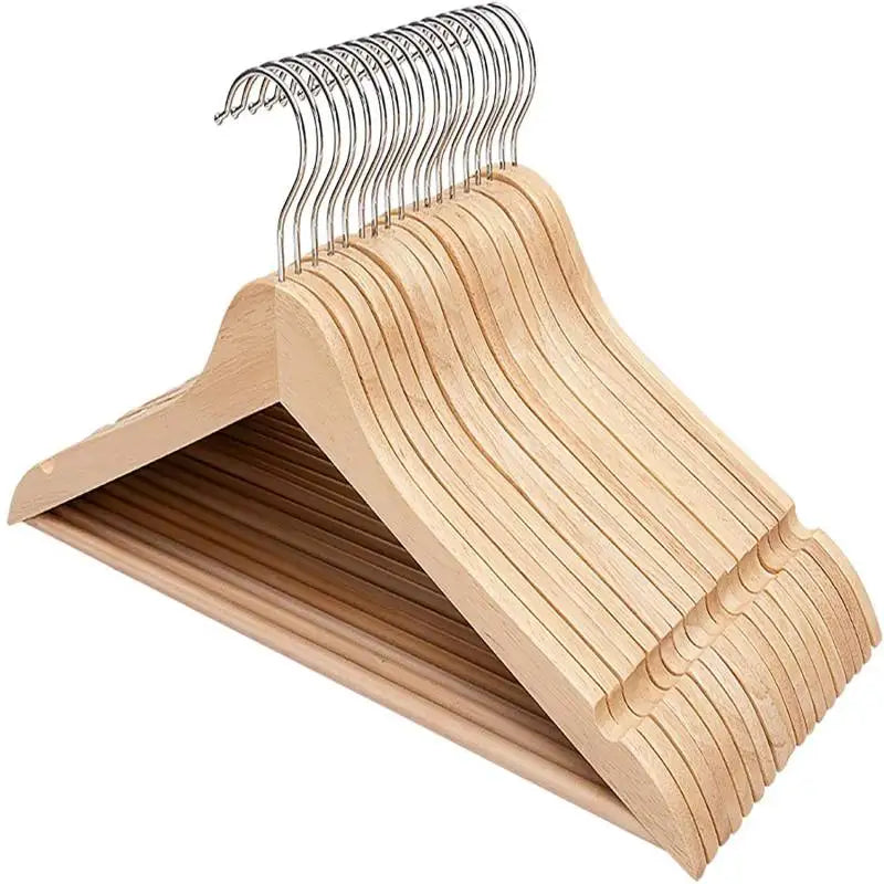 Tailai Non-Slip Premium Wooden Hangers Rotatable Hook Durable Slim  Shoulder Grooves Lightweight Hangers for Coats.