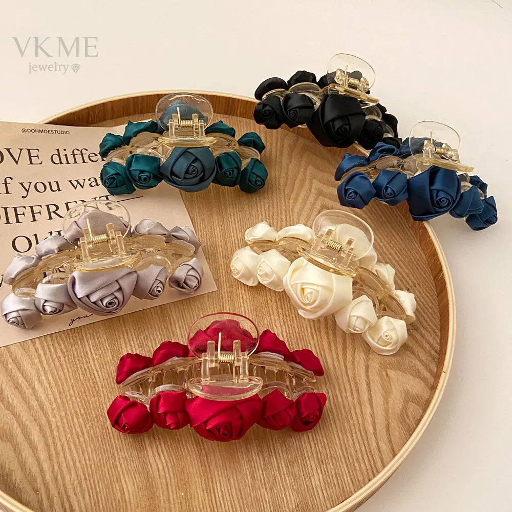 VKME Women Fashion Colorful Rose Hair Clips Hair Accessories Set Wholesale