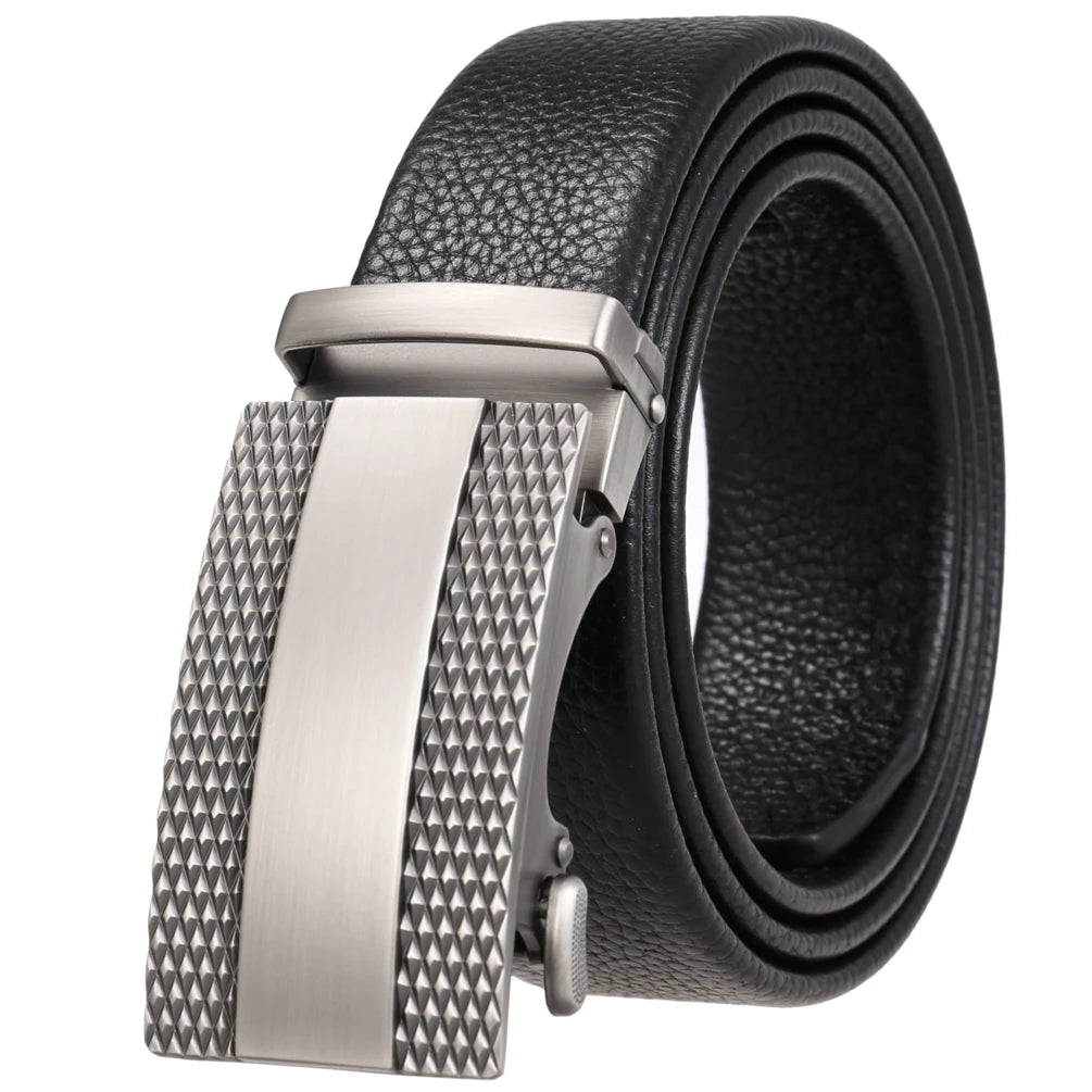LY25-1056-5 the New Double-sided First Layer Cowhide Automatic Buckle Belt