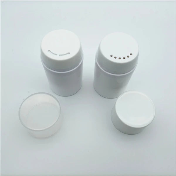 Round Shape Heavy Wall 80ml 180ml Plastic Cosmetic Hair Fiber Powder Shaker Bottles for Dry Shampoo Facial Cleanser Loose Powder