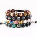 New Fashion 10mm Natural Stone Beads Bracelet Handmade Braided Rope Gemstone Bracelets for Men JBS12533