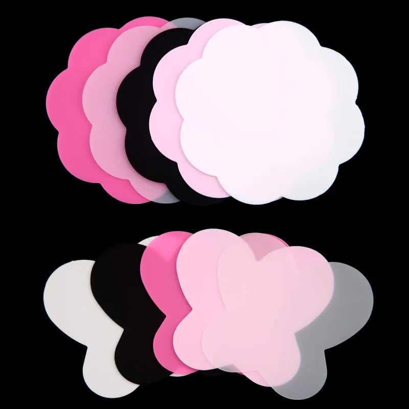 Newby 2 Pcs/Kit Rectangle Shape 9.5cm Flower Style Silicone Nail Art Palette Mixing Color Display Tools MegaBDM