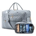LOVEVOOK Fashion Quilted 2pc Overnight Weekender Bag With Wet Pocket Hiking Gym Bag for Travel Sports Camping Travel Duffel Bags