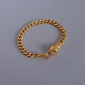 Hip Hop Bracelet Snake Head Green Zircon Eyes Lovers Bracelet Stainless Steel Gold Customize Bangles