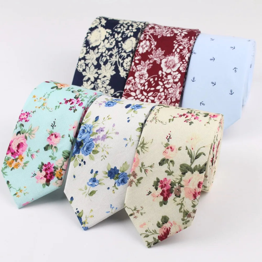 Cotton Men's Colourful Tie Ties Necktie Narrow Paisley Slim Skinny Cravate Narrow Thick Neckties