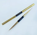 New Arrival 3D Brush Black-gold Metal Handle Nail Art Liner Brush Dual Ended Liner Brushes Kit