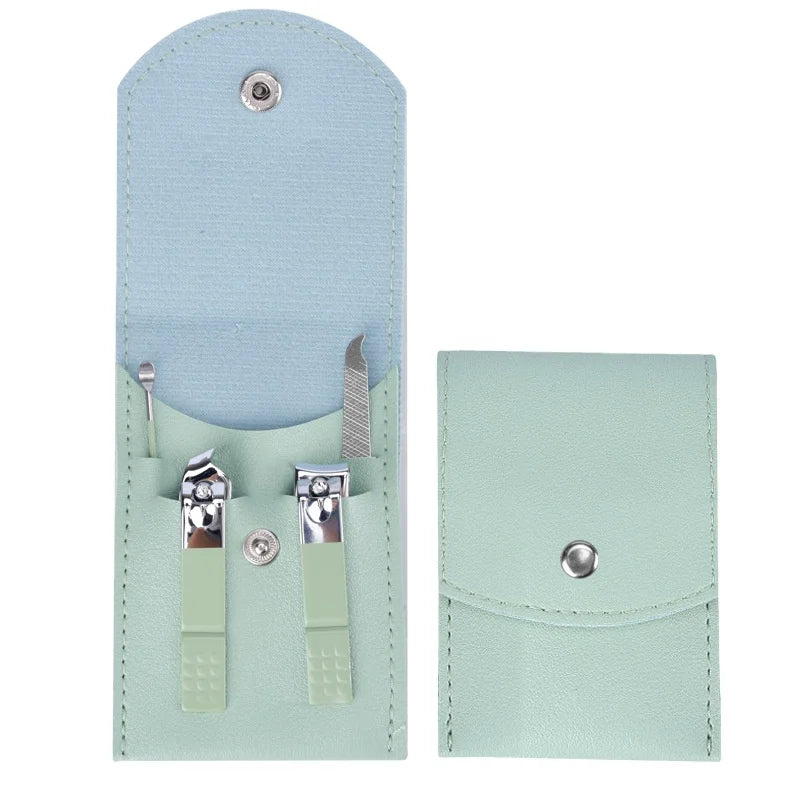 Portable 4-Piece Folding Nail Clippers for Convenient Fingertip Use