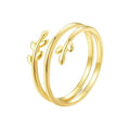 Rainbowking Vine Leaf Multi-ring Ring Niche Chic Vintage Double Layer S925 Silver Ring Personality Simple Fine Jewelry