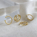 Fashion Jewelry 925 Sterling Silver 18k Gold Plated No Piercing Clip on Cartilage  Ear Cuff Earrings for Women