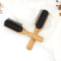 Hot Selling Hair Brush Eco-friendly Wooden 9 Row Massage Detangling Denman Brush with Logo