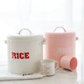 Metal Food Rice Storage Tin Jar Container with Airtight Lid Cereal Storage Container