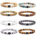 Natural yellow tiger eye stone bracelet for men frosted block volcanic stone charm and energy bracelet