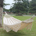 High End Double Hammock 2 Person  Tassel Hammocks Swing Bed for Backyard