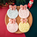 Saffron Christmas Bell Badge Acrylic Cookie Cutters Embosser and Tree Decoration Tools Fondant Christmas Biscuit Mold