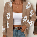 Fashion Autumn Retro Nail Pearl Knitted Cardigan Loose Short Women's Jacket Knitwear Female Slimming Sweater Coat