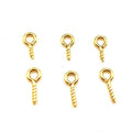 18K Gold Plated DIY Jewelry Finding Accessory Stainless Steel Screw Eye Needle Pins for Jewelry Making