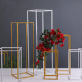 New 4pcs Modern Tall Metal Wedding Flower Stand Vase Set with Durable Golden Holder