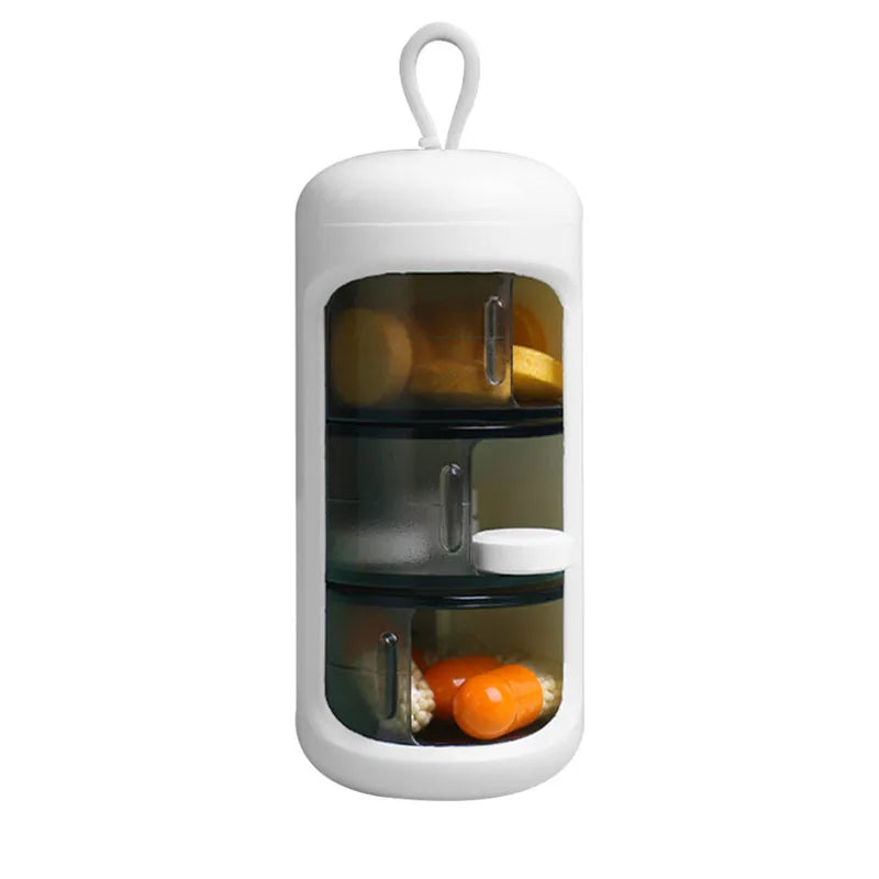 Portable Plastic Mini Pill Organizer Box Health Care Medicine Pill Storage Cases Medicine Box 3 Compartment Pill Storage Box