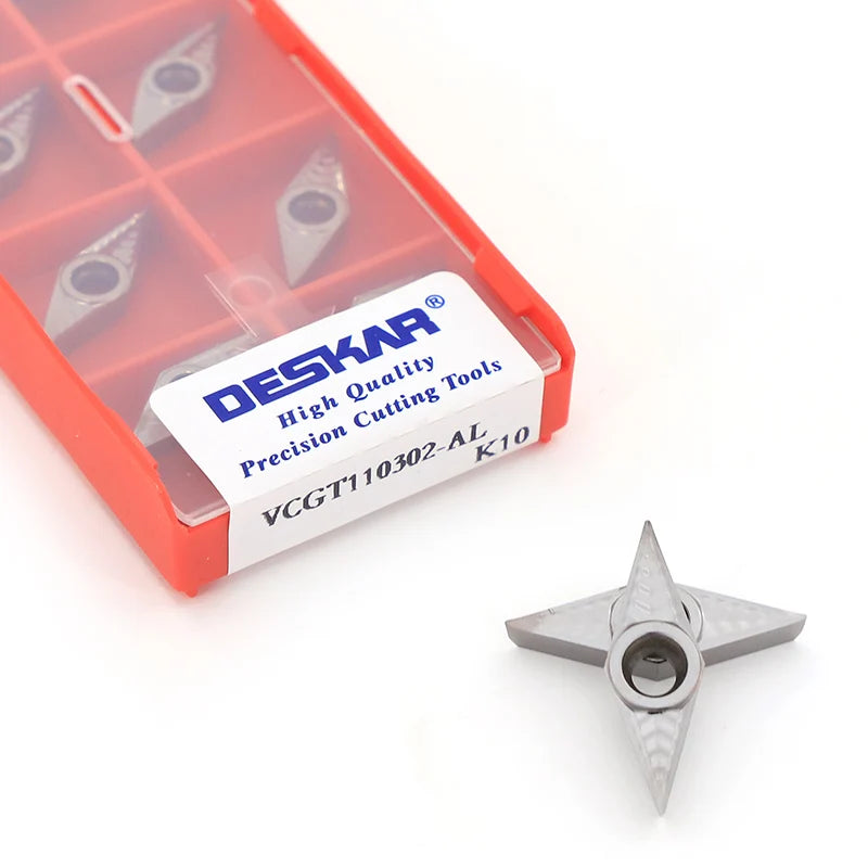 For DESKAR VCGT110302-AL K10 CNC Turning Tool Customizable Aluminum Copper Carbide Inserts Lathe Tools with CVD Coating OEM