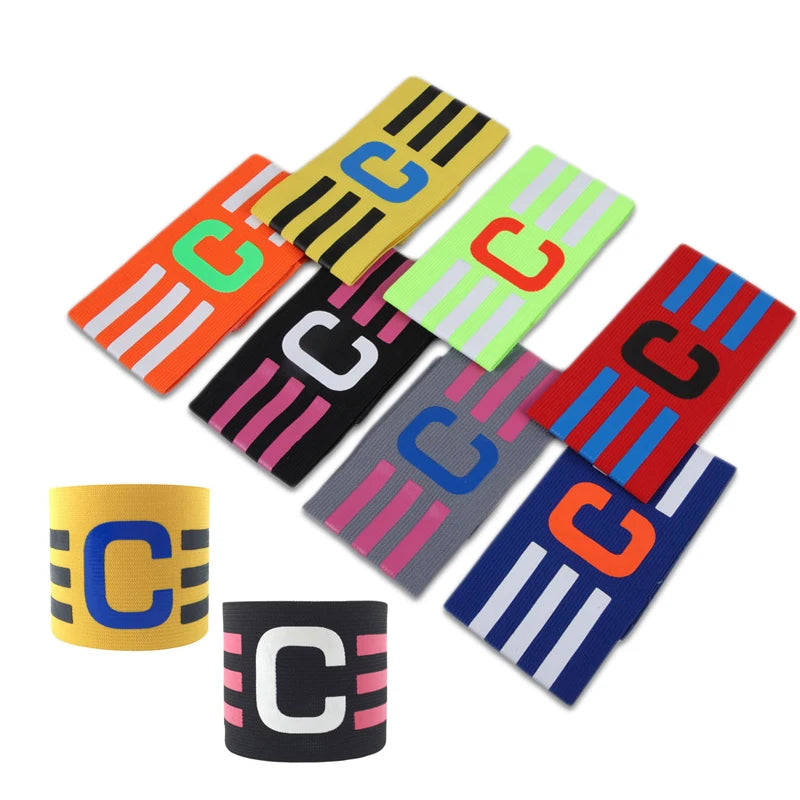 Free Sample Custom Size C Mark Adjustable Elastic Football Soccer Captain Armband for Sport