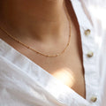 E-Manco Fine Bead Dainty Chain Stainless Steel Necklace Jewelry Initial Minimalist Choker for Women DIY Layered Decoration