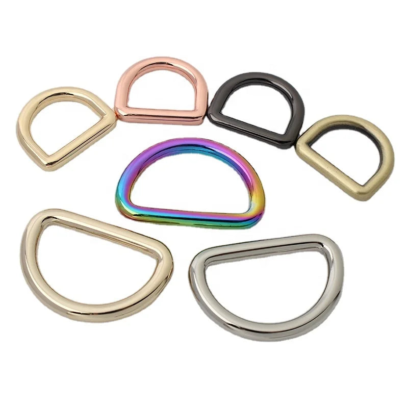 Nolvo World 25mm 32mm  Rose Gold Metal Adjustment Welded Round Metal 1 Inch D Ring Buckle for Handbags Hardware