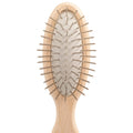 Professional Dog Grooming Products Beech Wood Pet Slicker Brush with 135Â° Angled Stainless Steel Pins Comfortable Grip Design