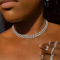 Lock Interface Necklace Trendy Single Row Necklace Punk Cuban Chain Choker Necklace for Women