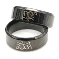Stainless Steel Black Plated   Ring Islamic Muslim Arab Finger Ring Jewelry
