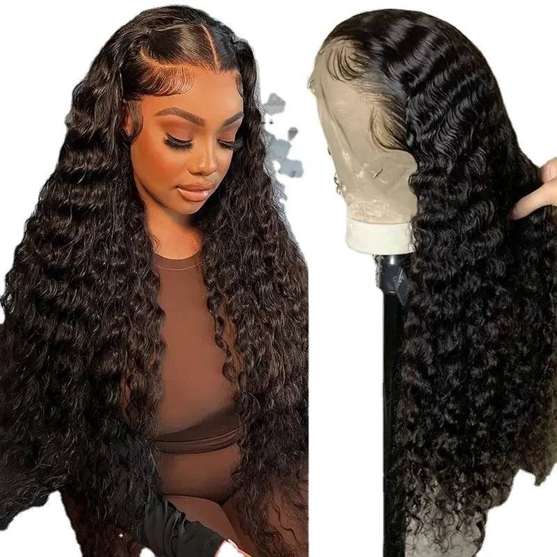 Flash Sale Ready to Ship 20 Inches 4*4 Lace Closure Human Hair Water Wave Wig MegaBDM