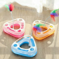 Wholesale Cat Training Toys Single- Layer Amusement Plate Feather Spring Cat Turntable Pet Interactive Toys Cat Supplies