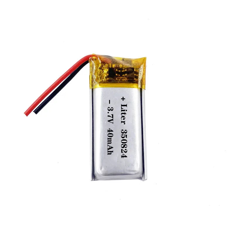 Li-Polymer Battery 3.7V Lipo Battery 350824 40mah Lithium Polymer Battery for Solar Light Smart Wear
