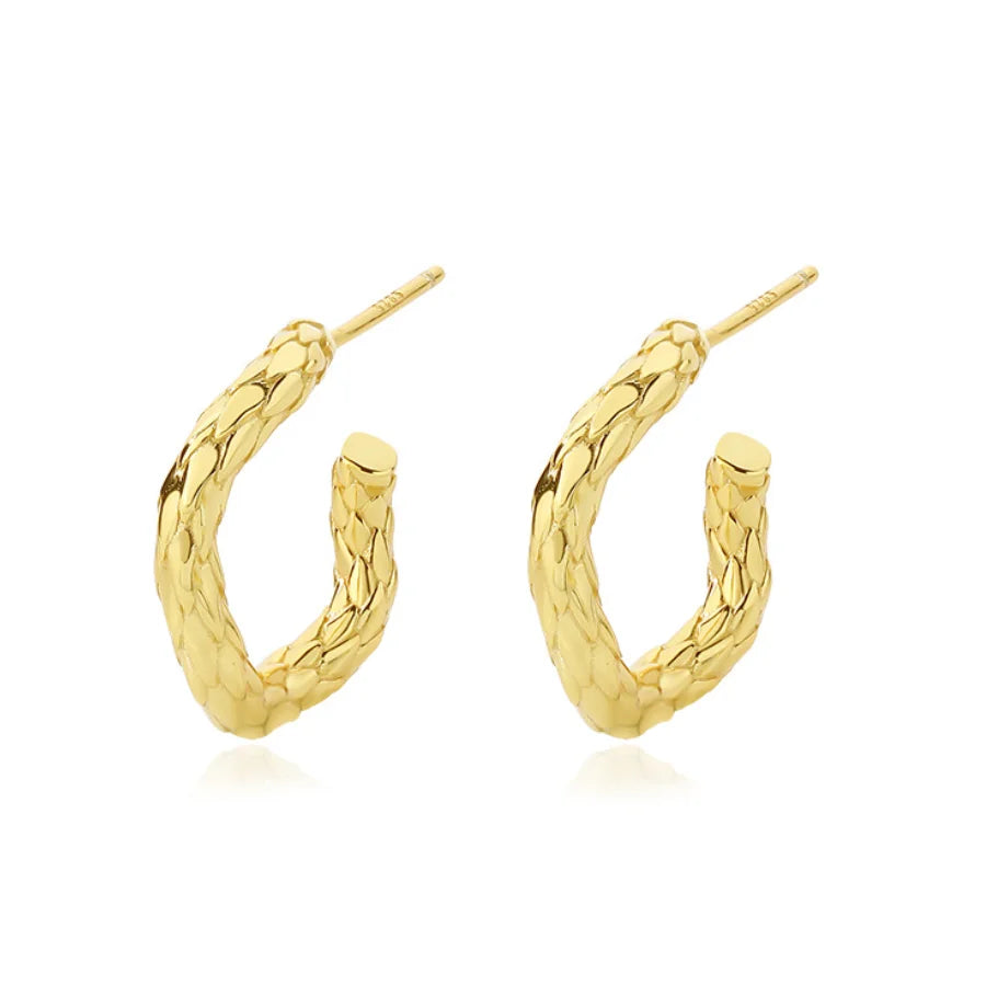 fashion geometric earrings jewelry 925 sterling silver hoop earrings 18k gold plated jewelry for women