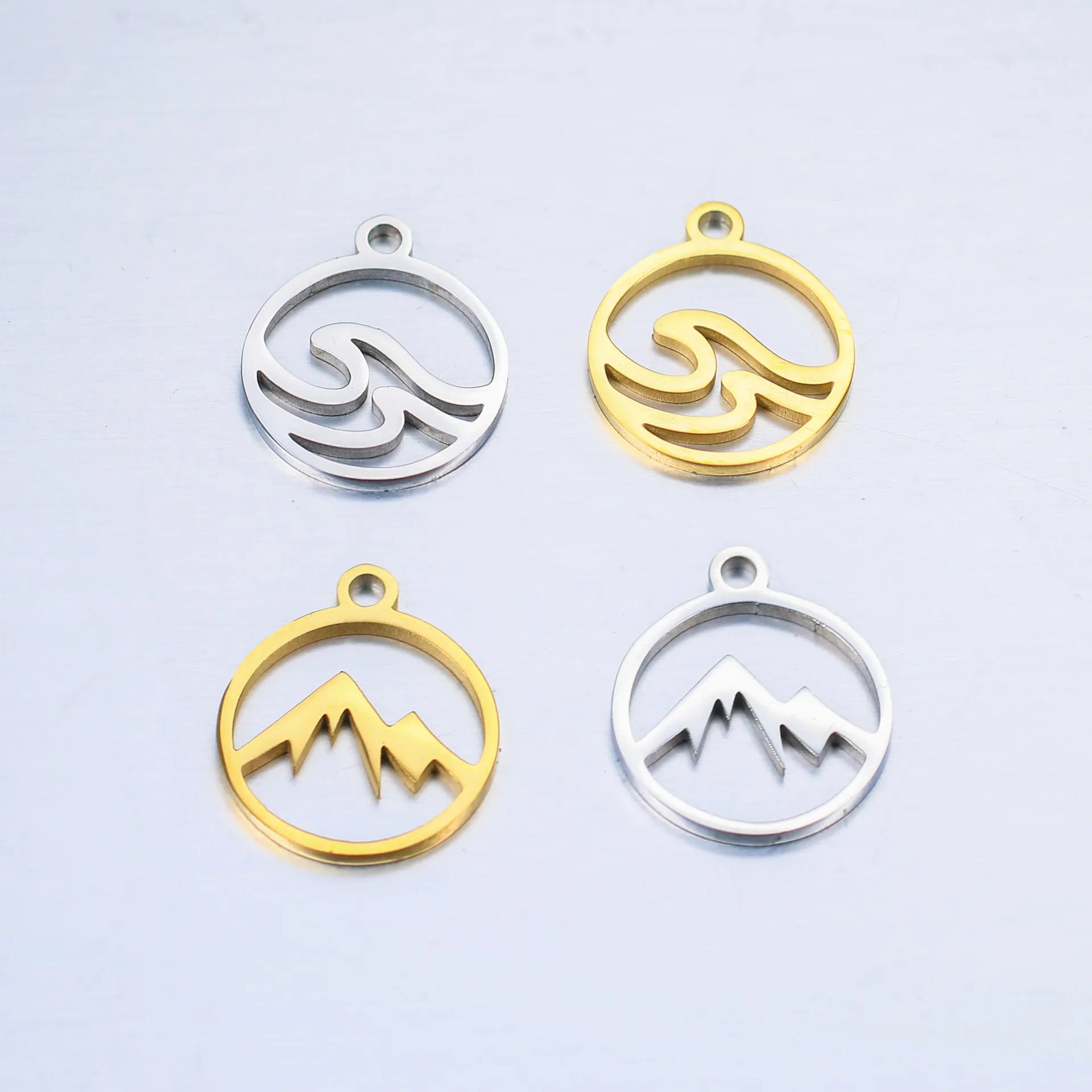 Wholesale 12MM High Polished Stainless Steel Hole Love Eternal Pendants Charms for Necklace Bracelets Making