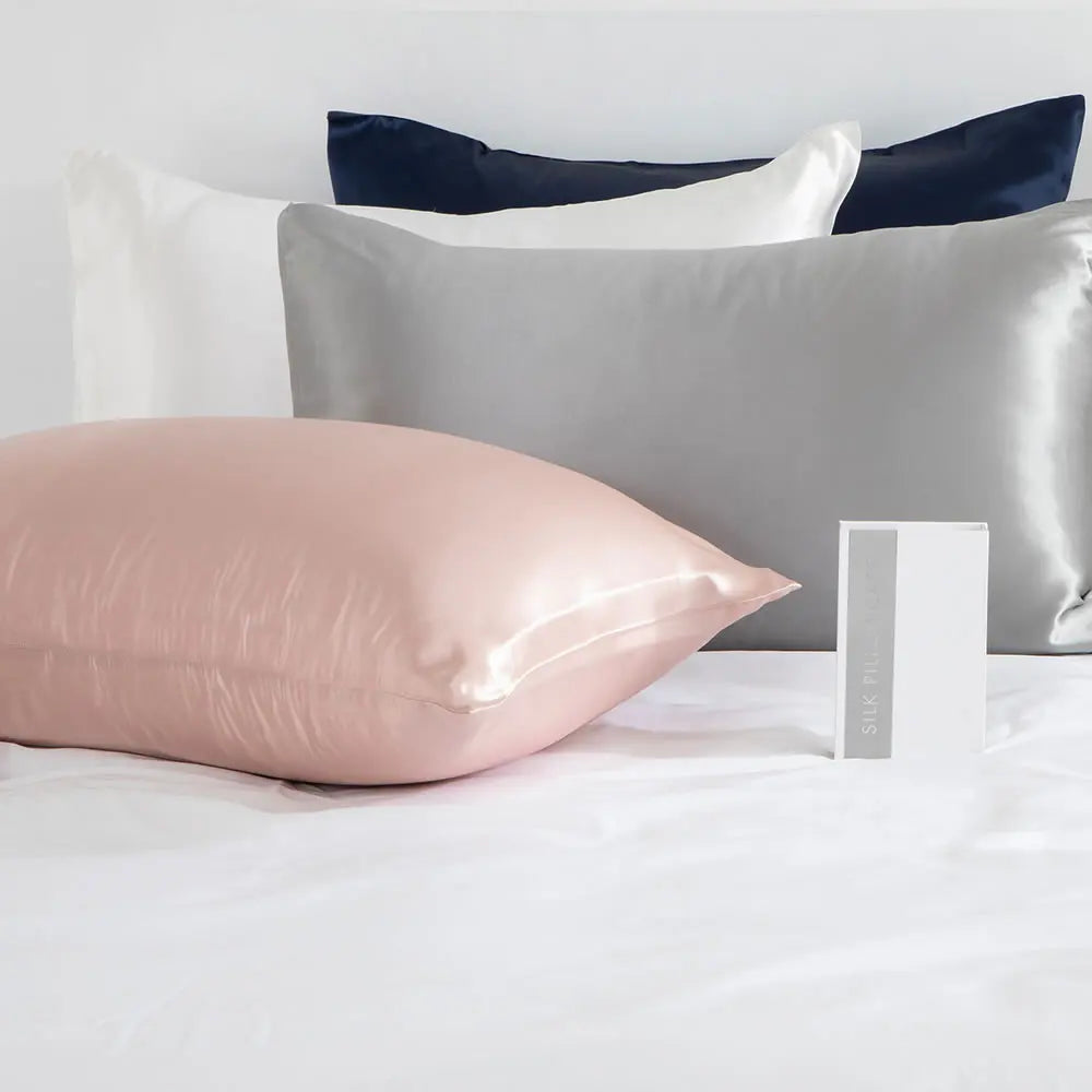100% Pure Mulberry Silk Pillowcase 19-25 Momme 6A Grade Luxury Square Shape with Custom Gift Box for Home Use
