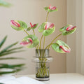 Q72 Artificial Home Green Plant Potted Decoration Red Palm Flower Arrangement Material 3D Printing Real Touch Flower
