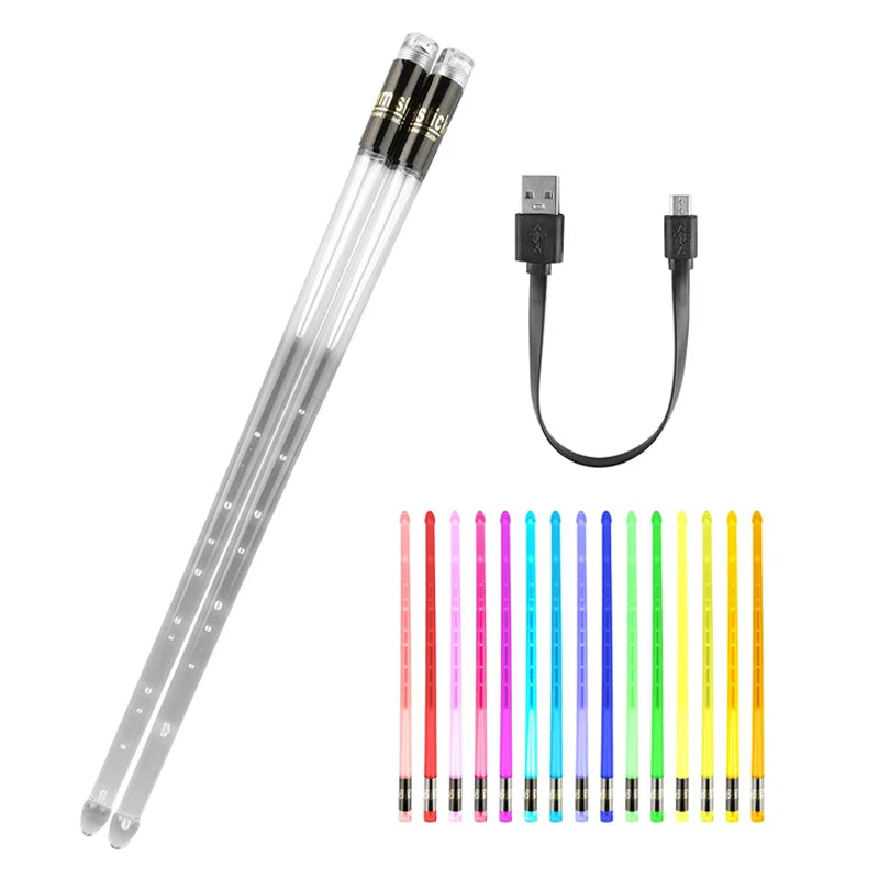 Light up Drum Sticks Rechargeable 15 Color Changing Led Personalized Drumsticks for Adults Kids Drummer Gifts Drum Accessories