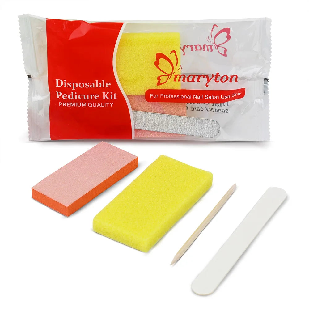 3 Day Shipping 200Sets/Inner Case Yellow(4pcs) Disposable Pedicure Set for Salon