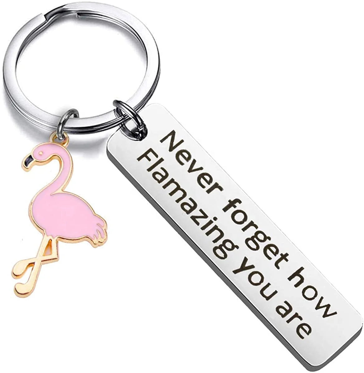 Motivational Flamingo Keychain Lover Jewelry Gift for Family Animal Lovers