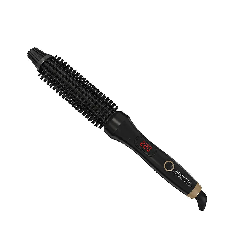 Salon Hair Care Fast Smooth Ceramic Electric Hair Straightener Brush 3 Temperature Settings Negative Ions Plastic Handle