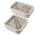 Hotselling Biodegradable Food Container Set Bento Box With Cup Wheat Straw Lunch Box