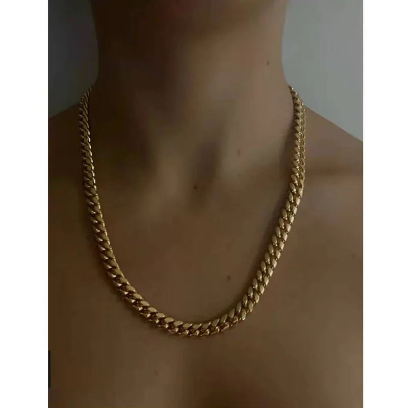 Joolim Jewelry 18K PVD Gold Plated Chunky Cuban Chain Necklace New Stainless Steel Jewelry MegaBDM