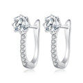 925 Sterling Silver U-Shape Ear Buckles Minimalist Platinum Plated Classic Hoop Earrings for Women Fine Jewelry BSE856