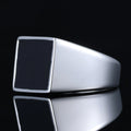 OEM ODM Factory Direct Cool Fashion Minimalist Mens Jewelry 316 Stainless Steel Black Enamel Rings for Men