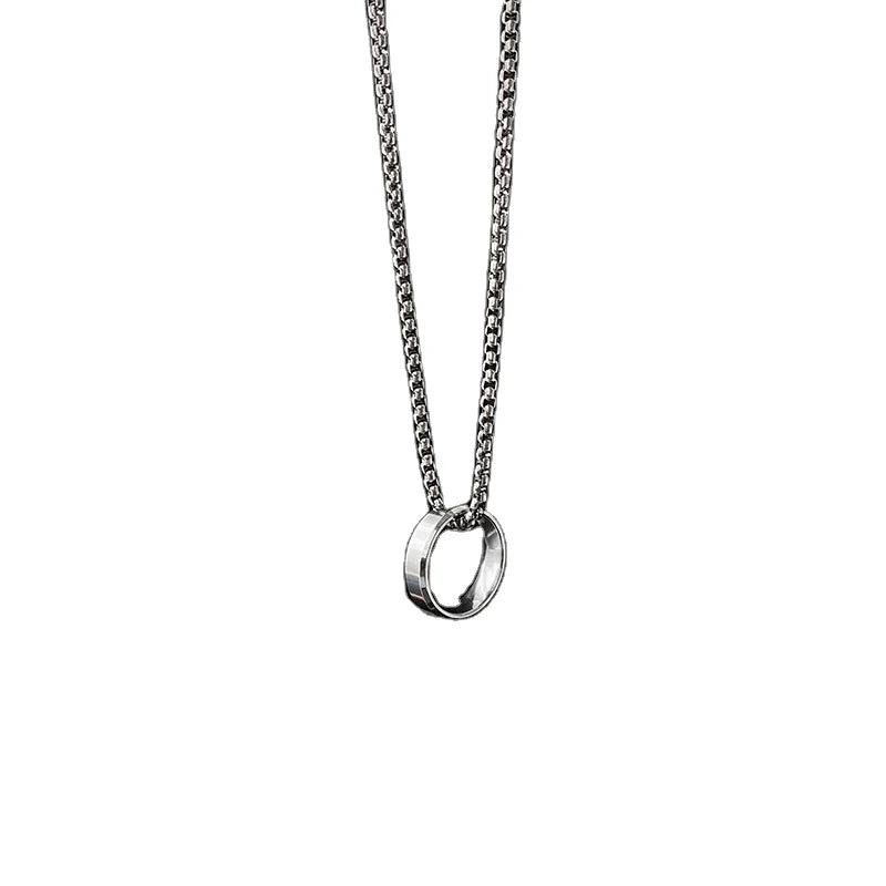 Titanium Steel Ring Necklace Hip Hop Personality Couple New Hoodie Sweater Chain