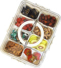 OWNSWING 8-Grid White Plastic Split Snack Tray Snack Box Container With Lid And Handle