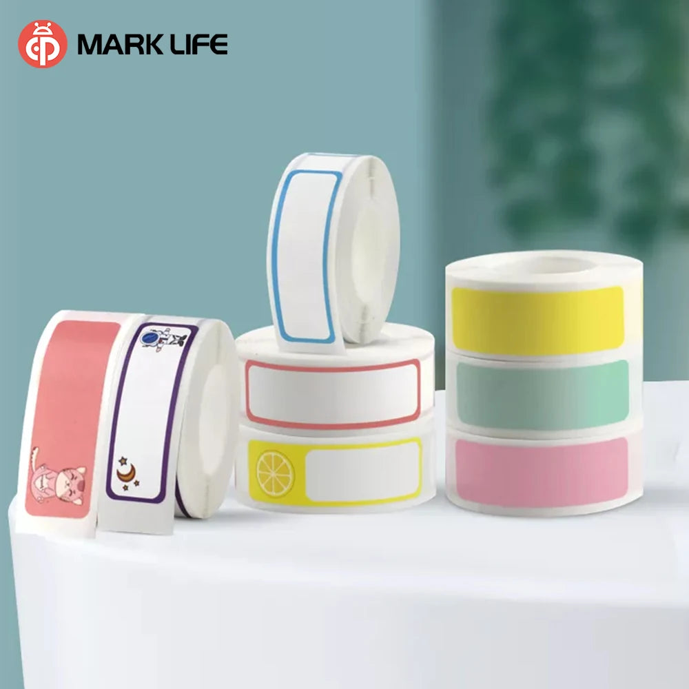 Marklife Transparent Adhesive Thermal Paper Labels Water Oil Resistant Compatible P11 Mini Printer Customizable Rolls for