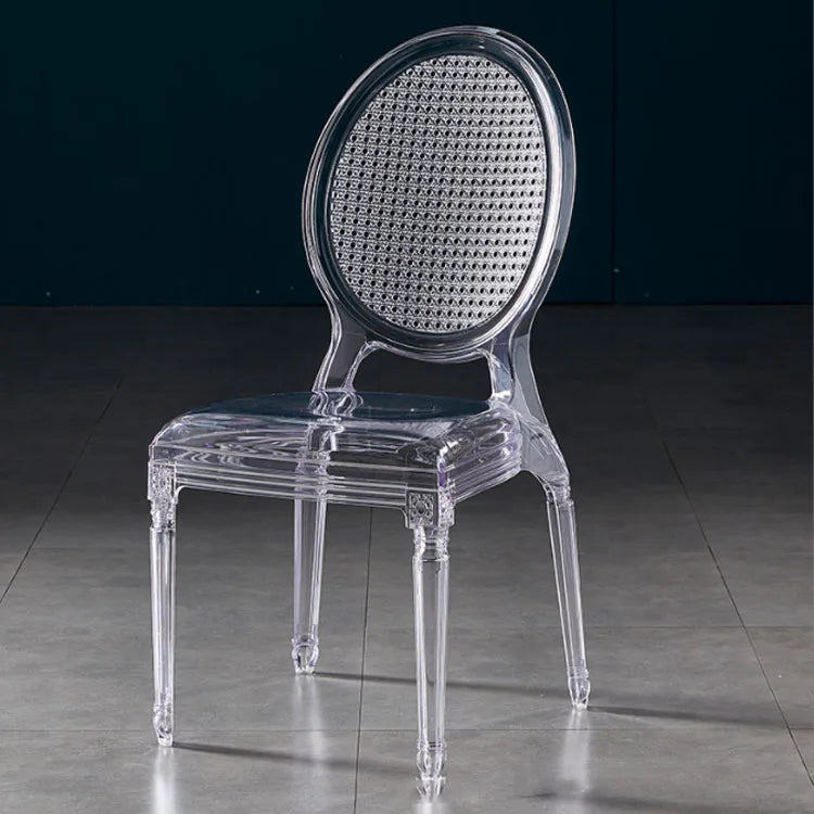 Chinese Manufacturer of Round Hollow Back Plastic Acrylic Luxury Events Wedding clear Hotel Chair