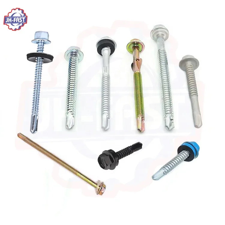 Din7504k Hex Flanged Self Drilling Screw Hexagon Washer Head Self-drilling Roofing Screws With Pvc Epdm Bonded Rubber Washer