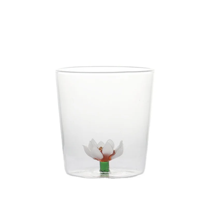3D Plant Flower Lily of the Lotus Glass Cup